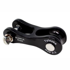 shackle used on sailboats for halyards fixed, 2:1, and 2:1 split versions are available
