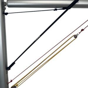 Negates the need for a topping lift and helps improve sail shape and control