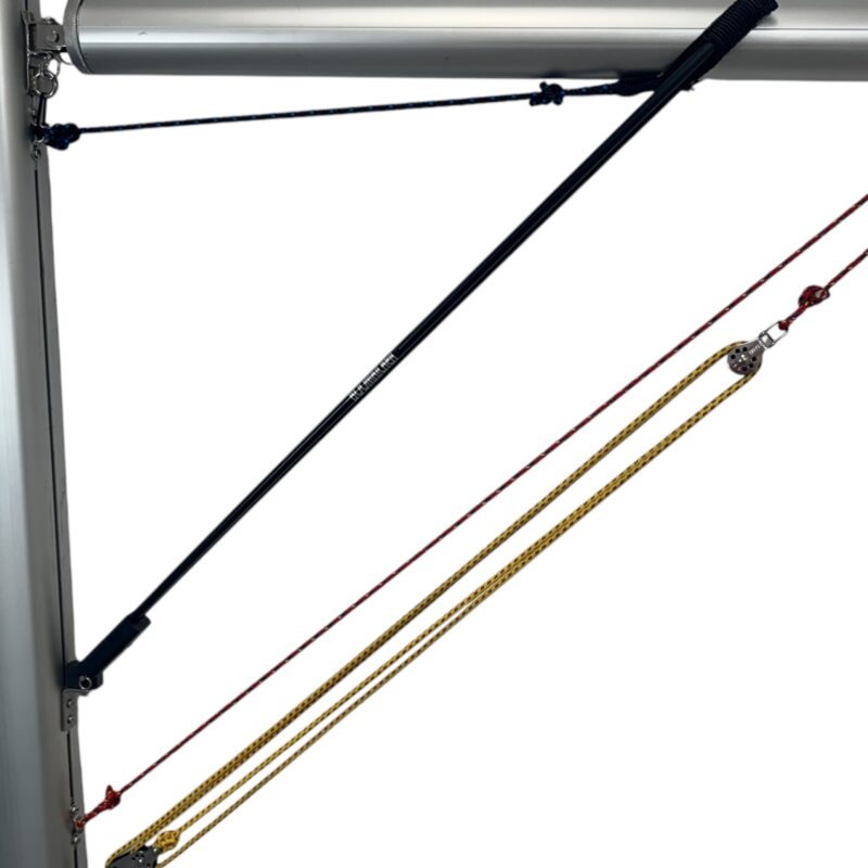 Negates the need for a topping lift and helps improve sail shape and control