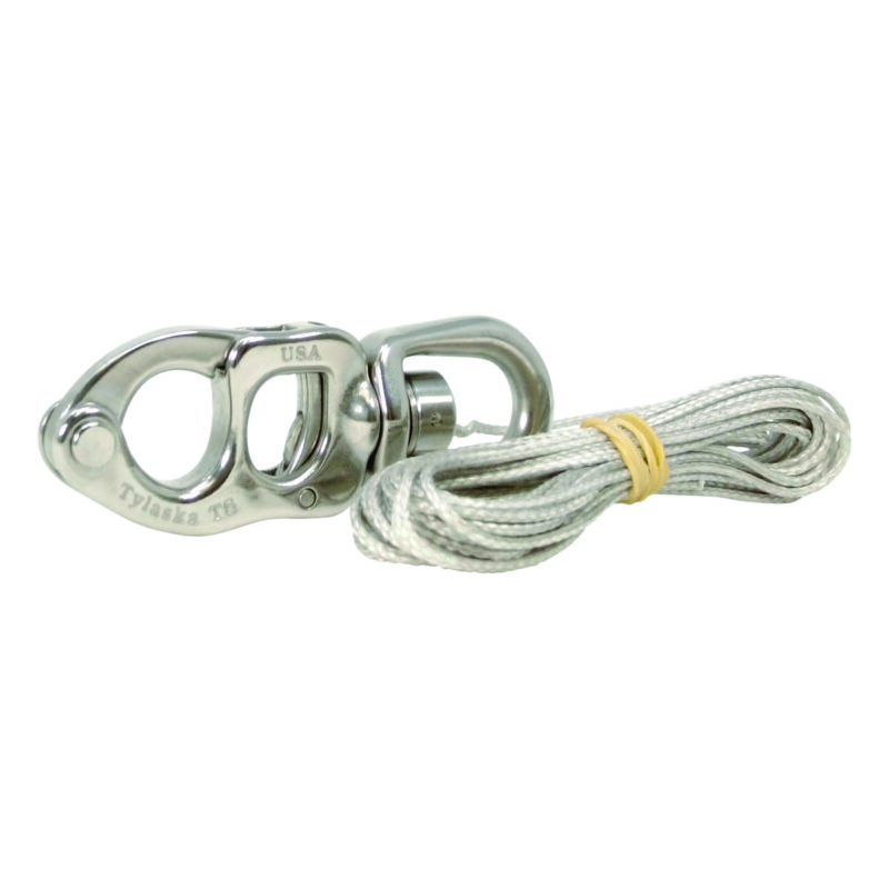 trigger snap shackle used on sailboats for halyards and sheets